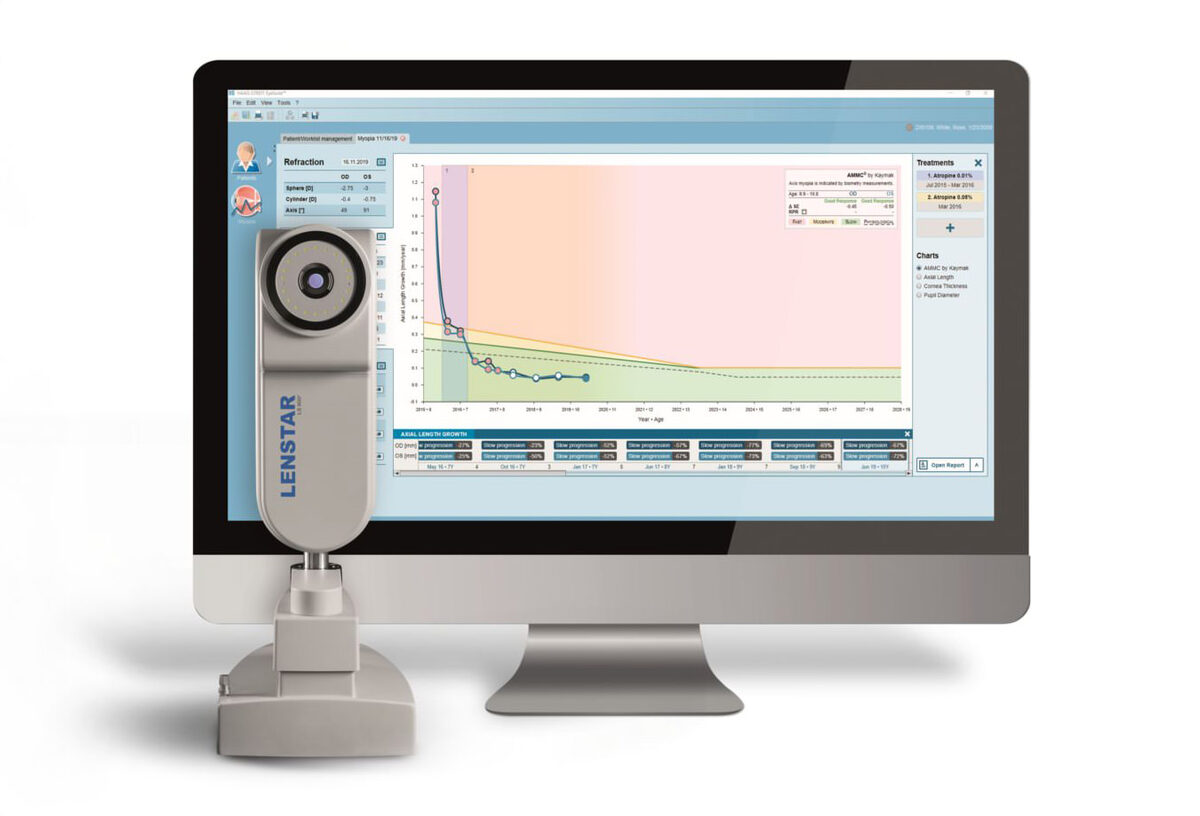 Biometer von Haag Streit mit Myopia controll software.